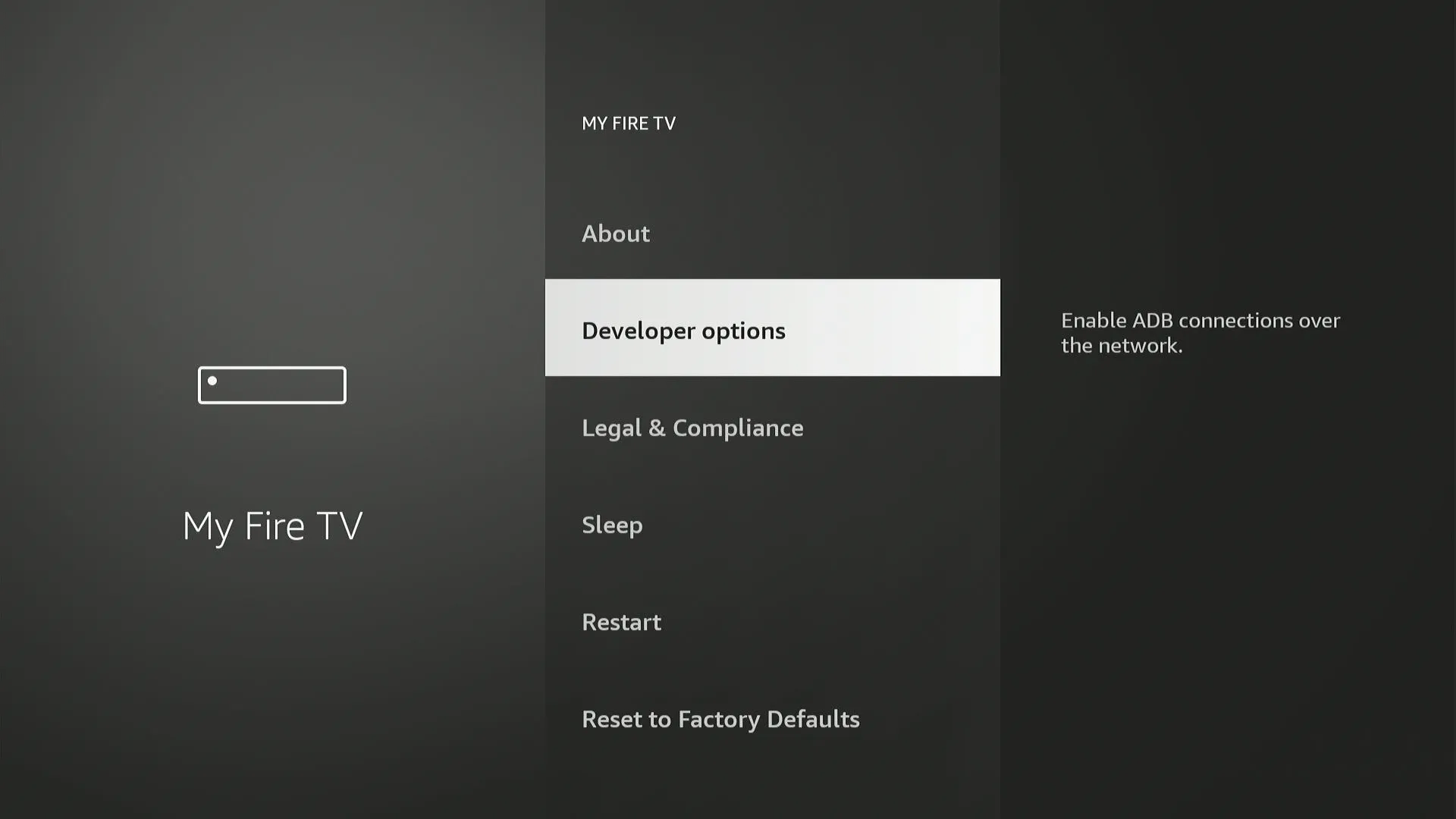 Firestick developer options enabling unknown sources